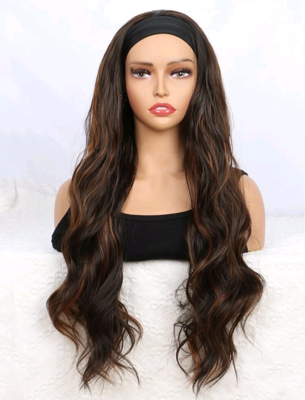 Ombré honey brown headband wig